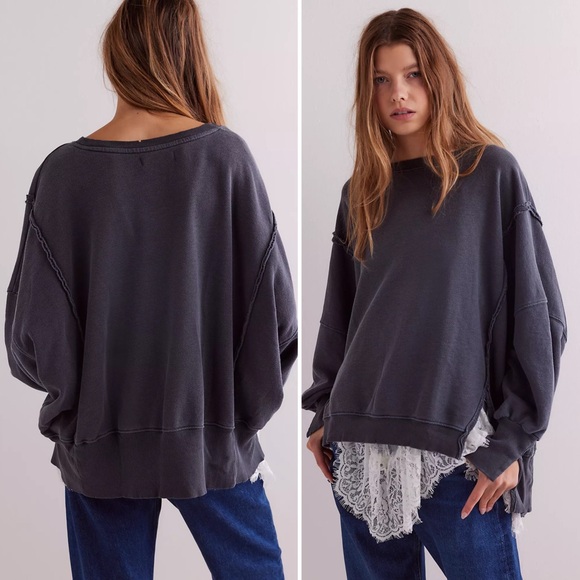 Free People Tops - Free People Camden Pullover In Black